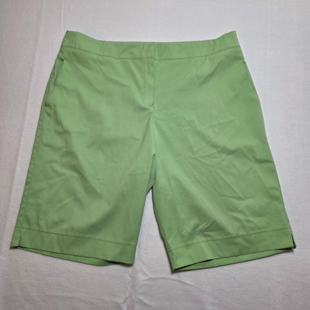 Tail‎ Tech Womens Golf Shorts Size 16 Green Flat Front Performance Activewear